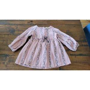 Jessica Simpson Muslin Toddler Dress Size 24M Pink Button Back